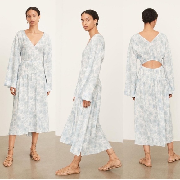 NWOT Vince Dahlia Long Sleeve Double V-Neck Dress | XL - Picture 1 of 6